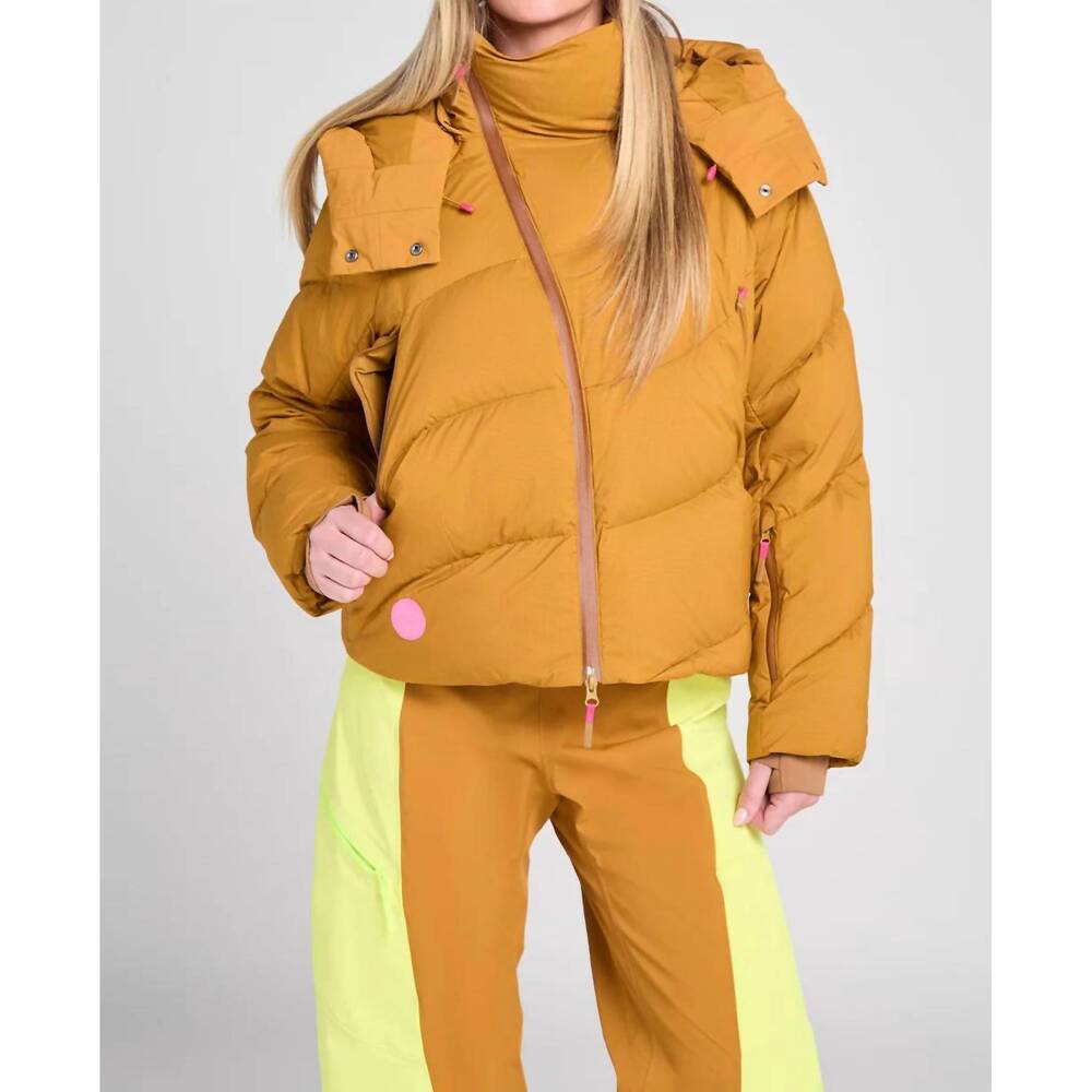 NEW SENIQ powder puff down jacket in hotty toddy